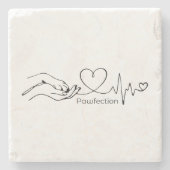 Pawfection One-Line Art – Minimalist Dog Lover ストーンコースター (正面)