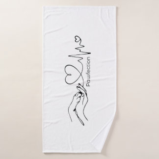 Pawfection One-Line Art – Minimalist Dog Lover バスタオル