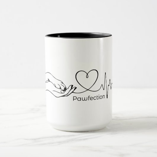 Pawfection One-Line Art – Minimalist Dog Lover マグカップ (中央)