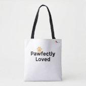 Pawfectly Loved Minimalist Pet Lover トートバッグ (正面)