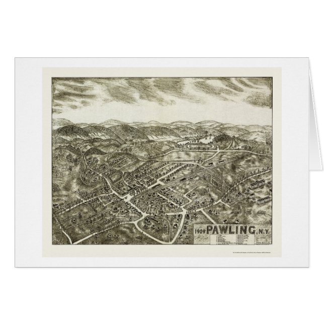 PawlingのNYのパノラマ式の地図- 1909年 (正面横)