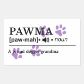 Pawma – カスタマイズ可能な定義 – ドギーおばあちゃん 長方形シール (正面)