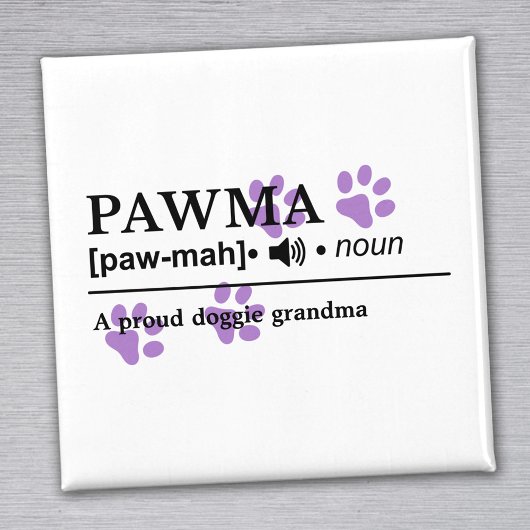 Pawma - カスタマイズ可能な定義 - 愛犬の祖母 マグネット