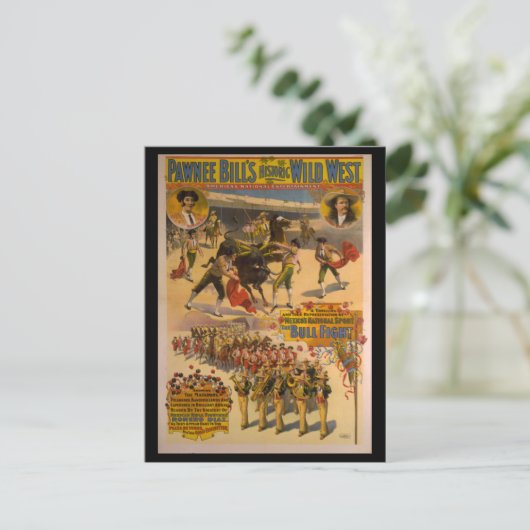 Pawneeのビルの歴史的な野生の西ポスター ポストカード (スタンド正面)