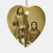 Pawneeの偵察者の1870年代のStereoviewの2ヴィンテージ セラミックオーナメント (右)