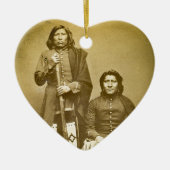 Pawneeの偵察者の1870年代のStereoviewの2ヴィンテージ セラミックオーナメント (正面)