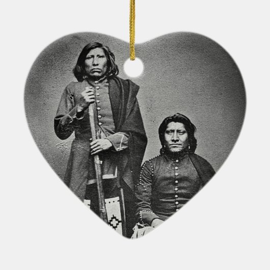 Pawneeの偵察者の1870年代のStereoviewの2ヴィンテージ セラミックオーナメント (裏面)