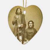 Pawneeの偵察者の1870年代のStereoviewの2ヴィンテージ セラミックオーナメント (左)