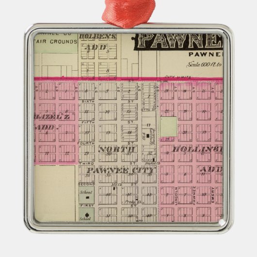 Pawnee都市、ネブラスカ メタルオーナメント (正面)