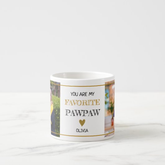 PawPawお気に入りの Grandpa 2写真パーソナライズされた エスプレッソカップ (正面)