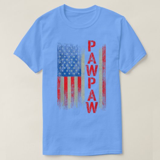 PawPawギフトアメリカ国旗男性へギフト父の日 Tシャツ (デザイン正面)