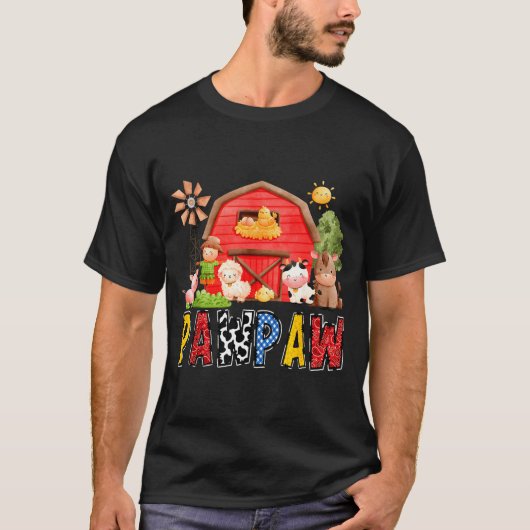 Pawpaw Red Farm Cow Birthday Boy Matching Family P Tシャツ (正面)