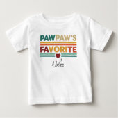 Pawpaw's Favorite Retro Simple Modern Script Name ベビーTシャツ (正面)