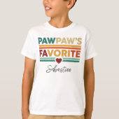 Pawpaw's Favorite Retro Simple Modern Script Name Tシャツ (正面)