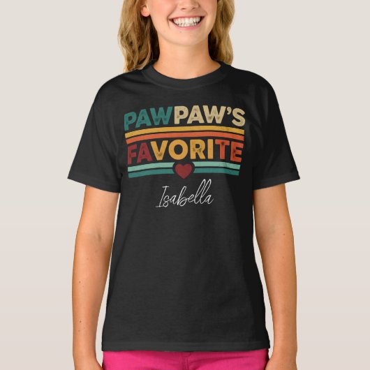 Pawpaw's Favorite Retro Simple Modern Script Name Tシャツ (正面)