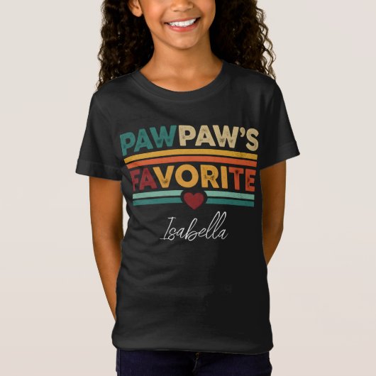 Pawpaw's Favorite Retro Simple Modern Script Name Tシャツ (正面)