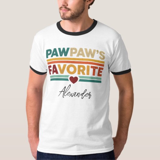 Pawpaw's Favorite Retro Simple Modern Script Name Tシャツ (正面)