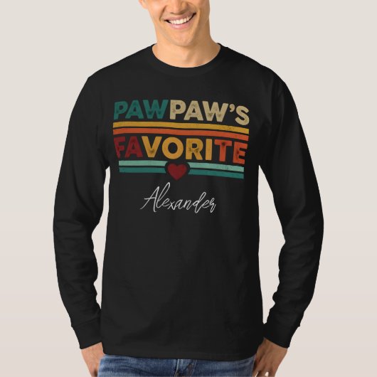 Pawpaw's Favorite Retro Simple Modern Script Name Tシャツ (正面)