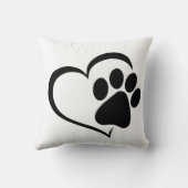 PawPrintとハートデザイン クッション (裏面)