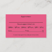 PawPrintに手入れをしているペット 予約カード (裏面)