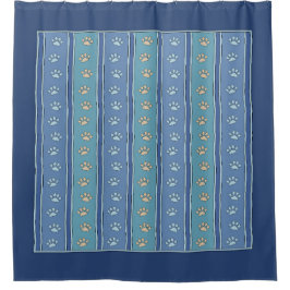 Pawprintパターン シャワーカーテン