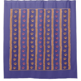 Pawprintパターン シャワーカーテン