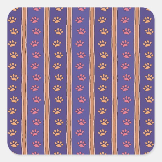 Pawprintパターン スクエアシール (正面)