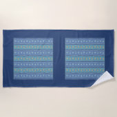 Pawprintパターン ビーチタオル (正面)