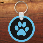 Pawprintボタンキーチェーン(青と黒) キーホルダー (正面)