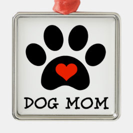 Pawprint犬のお母さん メタルオーナメント