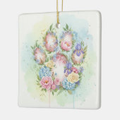 Pawprint Christmas Ornament – Floral Watercolor セラミックオーナメント (左)
