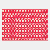 Pawprint Dog Wrapping紙フラットシートセット3 ラッピングペーパーシート (正面)