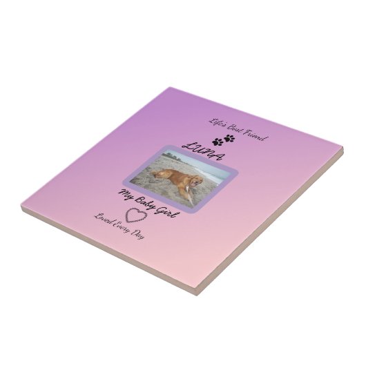 Pawprint Heart Everyday Pet タイル (側面)