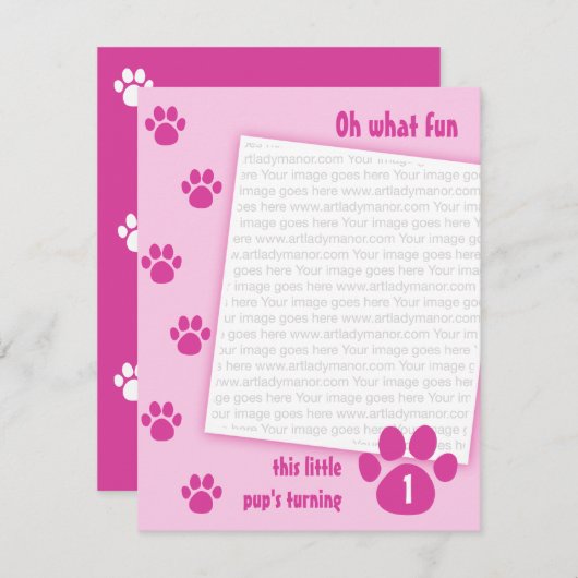 PawprintBlue_0071bc 招待状 (正面/裏面)