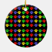 Pawprintsのパーソナライズな写真の円形のオーナメント セラミックオーナメント (裏面)