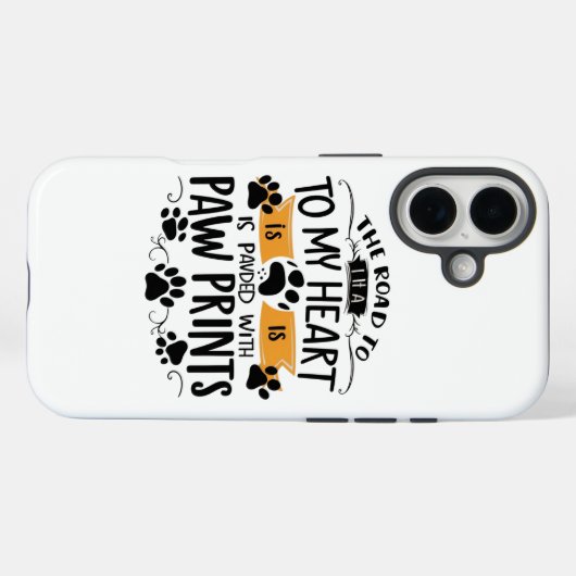 Pawprintsオンハート Case-Mate iPhoneケース (裏面 (横))