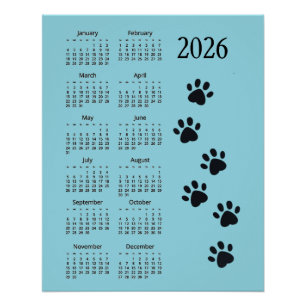 Pawprintsデザイン 2026年カレンダーポスター ポスター