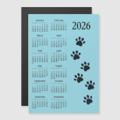 Pawprintsデザイン 2026年カレンダー マグネットカード (正面/裏面)