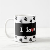 "Pawprints" (スタイル#2)のコーヒー・マグ コーヒーマグカップ (左)