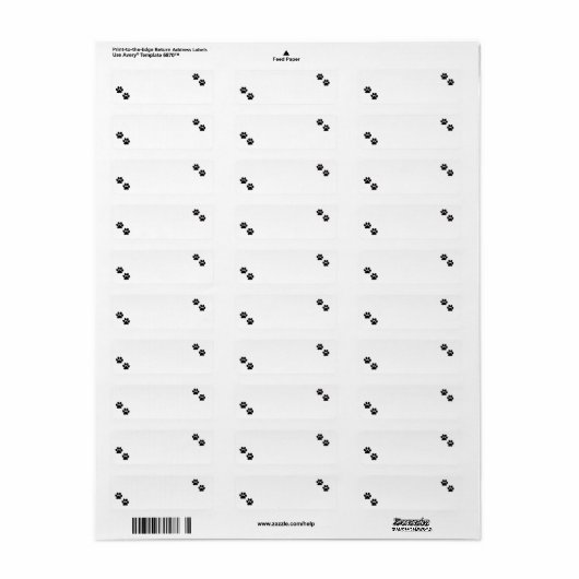 「Pawprints」住所 シール (フルシート)