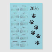 Pawprints Design 2026 Calendar Magnetic Card (正面)