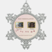 Pawprints of Love スノーフレークピューターオーナメント (正面)