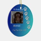 Pawprints of Love Navy Teal セラミックオーナメント (右)