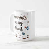 Pawprints on Myハート15 oz Mug コーヒーマグカップ (正面左)
