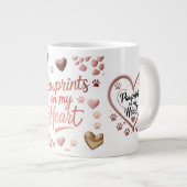 Pawprints on Myハート – ジャンボペット愛人マグ ジャンボコーヒーマグカップ (正面右)