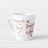 Pawprints on Myハート – スモール金ゴールドグリッターペット カフェラテマグ (左アングル)