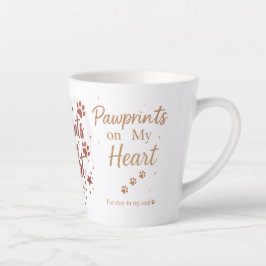 Pawprints on Myハート – スモール金ゴールドグリッターペット カフェラテマグ