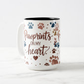 Pawprints on Myハート--数々のcolor Paw Print ツートーンマグカップ (正面左)