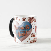 Pawprints on Myハート – 色変更マグカップ(11oz) モーフィングマグカップ (正面左)