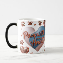 Pawprints on Myハート – 色変更マグカップ(11oz) モーフィングマグカップ